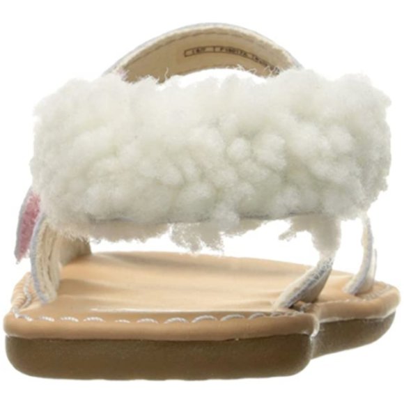 NEW UGG Baby Dorien Sheepskin Wrapped Sling Back White Open Toe Strap Sandal - Picture 5 of 7